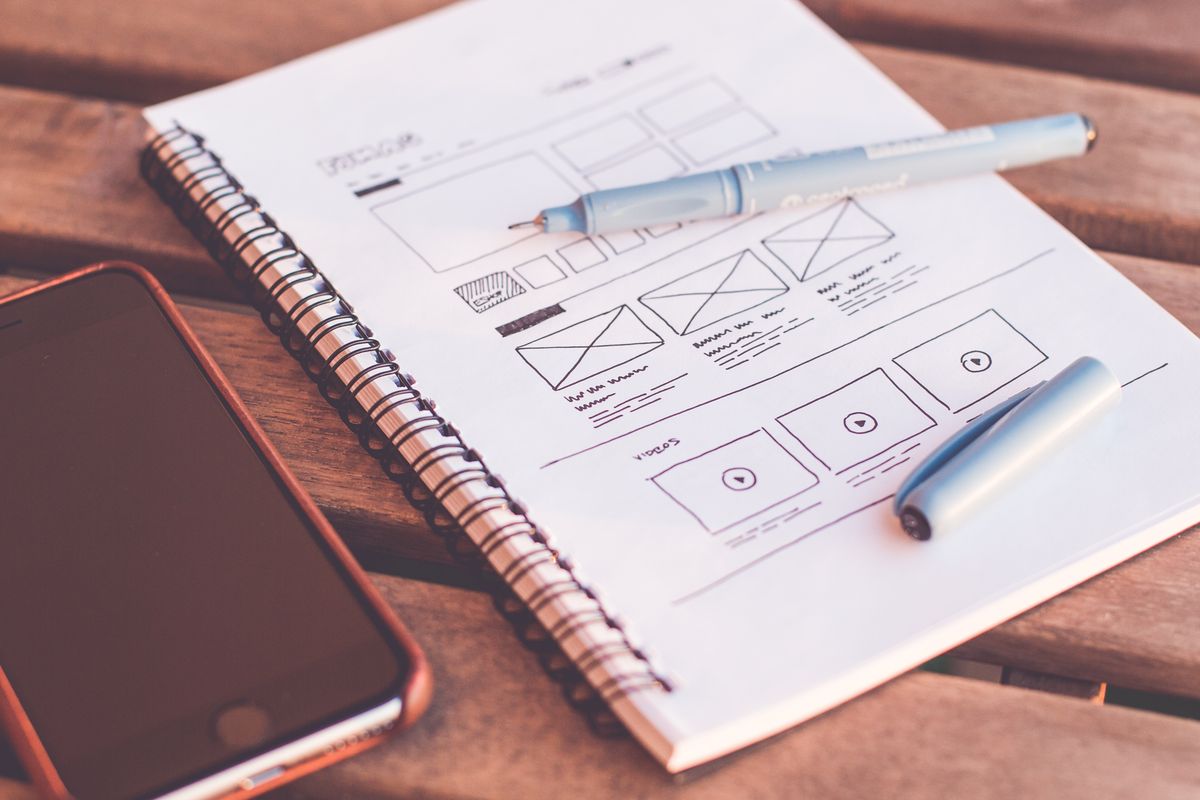Wireframe sketches produced as a deliverable of the software discovery phase