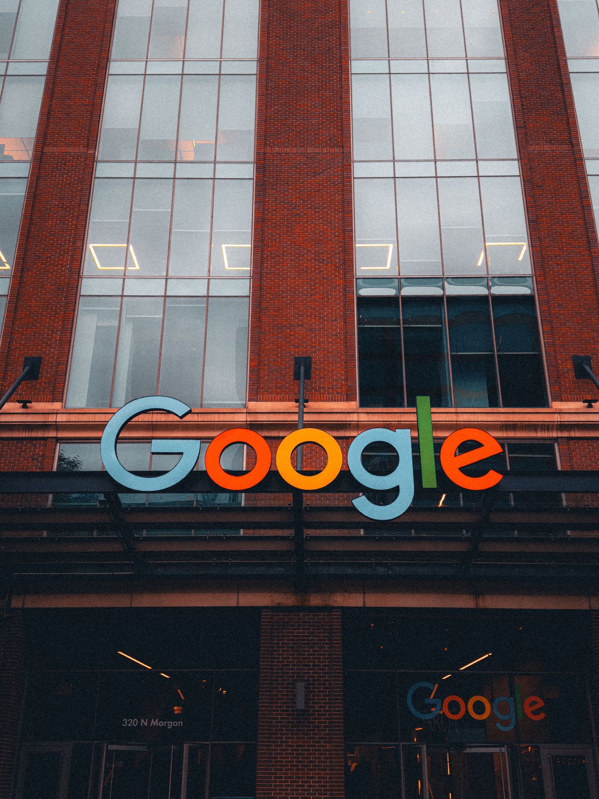Google OAuth2 authentication integration — Google logo signage on an office building facade