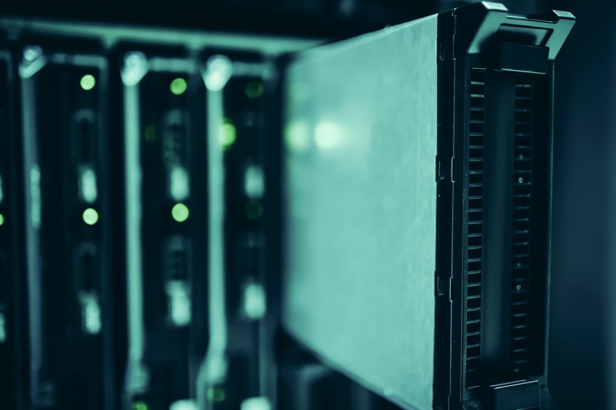 Database schema for API key authentication — close-up of server racks in a data center representing infrastructure